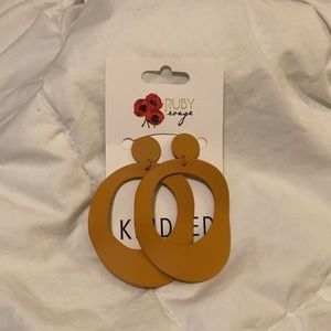 Mustard Curved Hoop Earrings